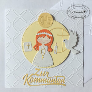 individualisierbare Kommunionkarte für Mädchen
