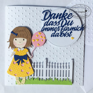 Dankekarte mit Mädchen