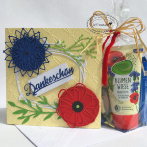 Dankekarte mit Blumen