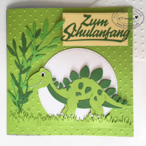 Einschulungskarte mit Dinosaurier