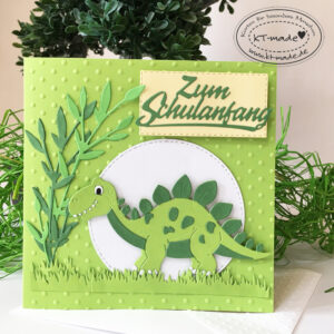 Einschulungskarte mit Dinosaurier