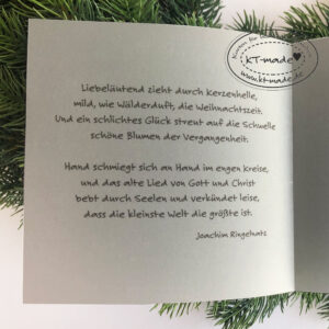 Einleger mit Gedicht für Weihnachtskarten