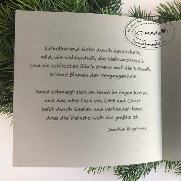 Einleger mit Gedicht für Weihnachtskarten
