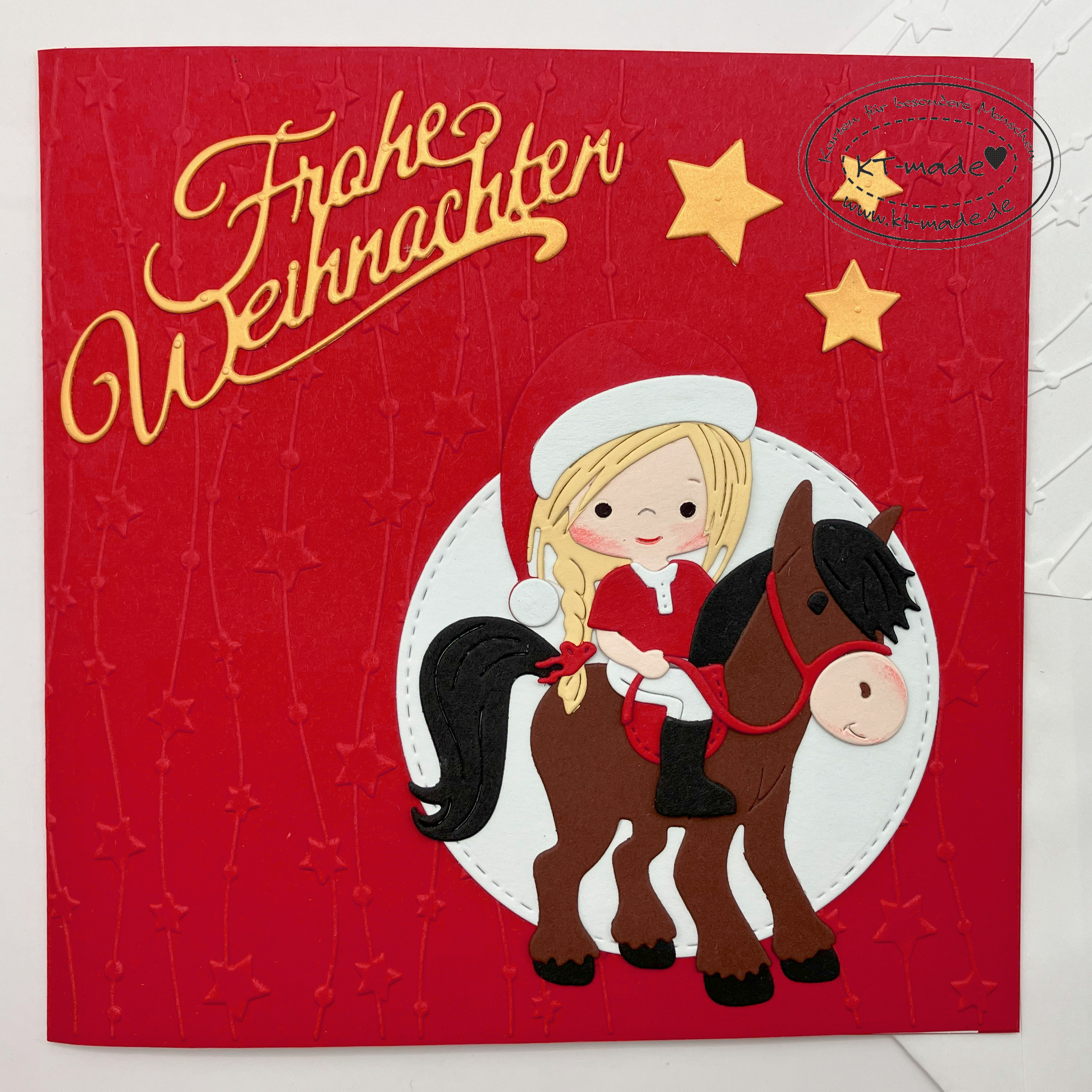 Weihnachtskarte mit Pferd