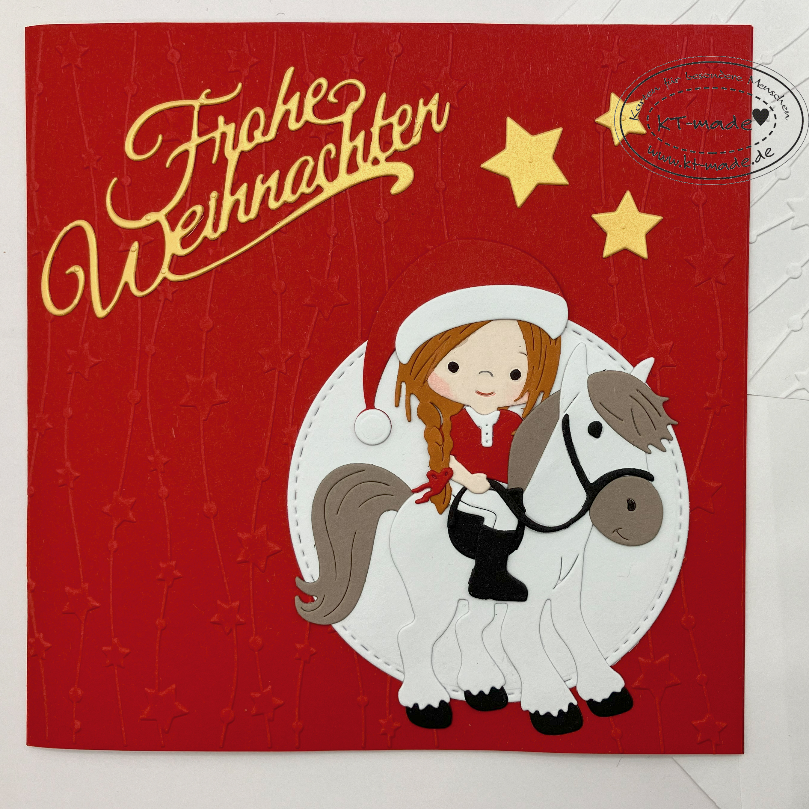 Weihnachtskarte mit Pferd