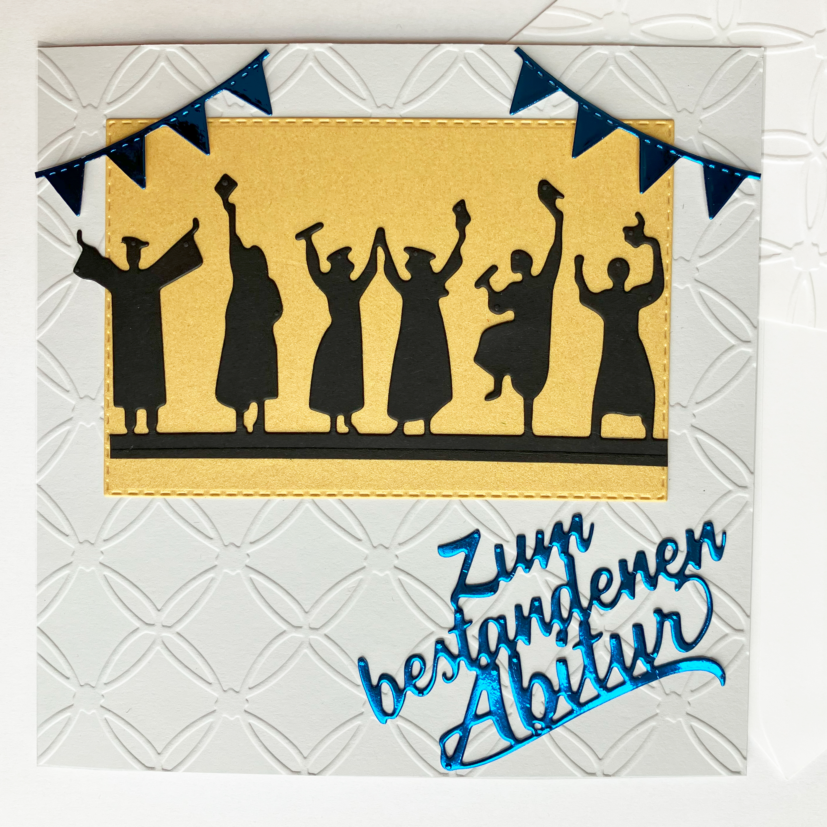 Glückwunschkarte zum bestandenen Abitur in blau