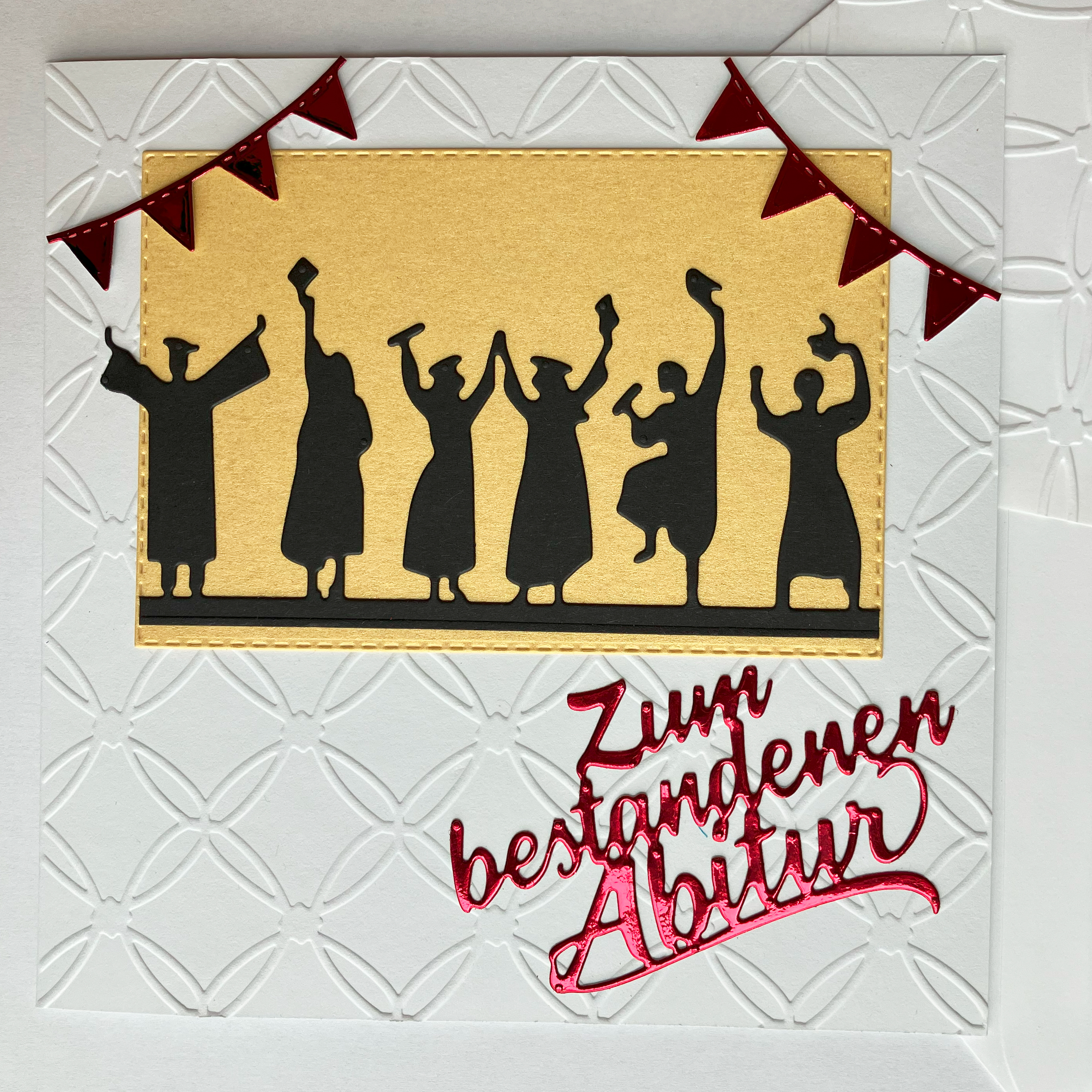 Glückwunschkarte zum bestandenen Abitur in rot