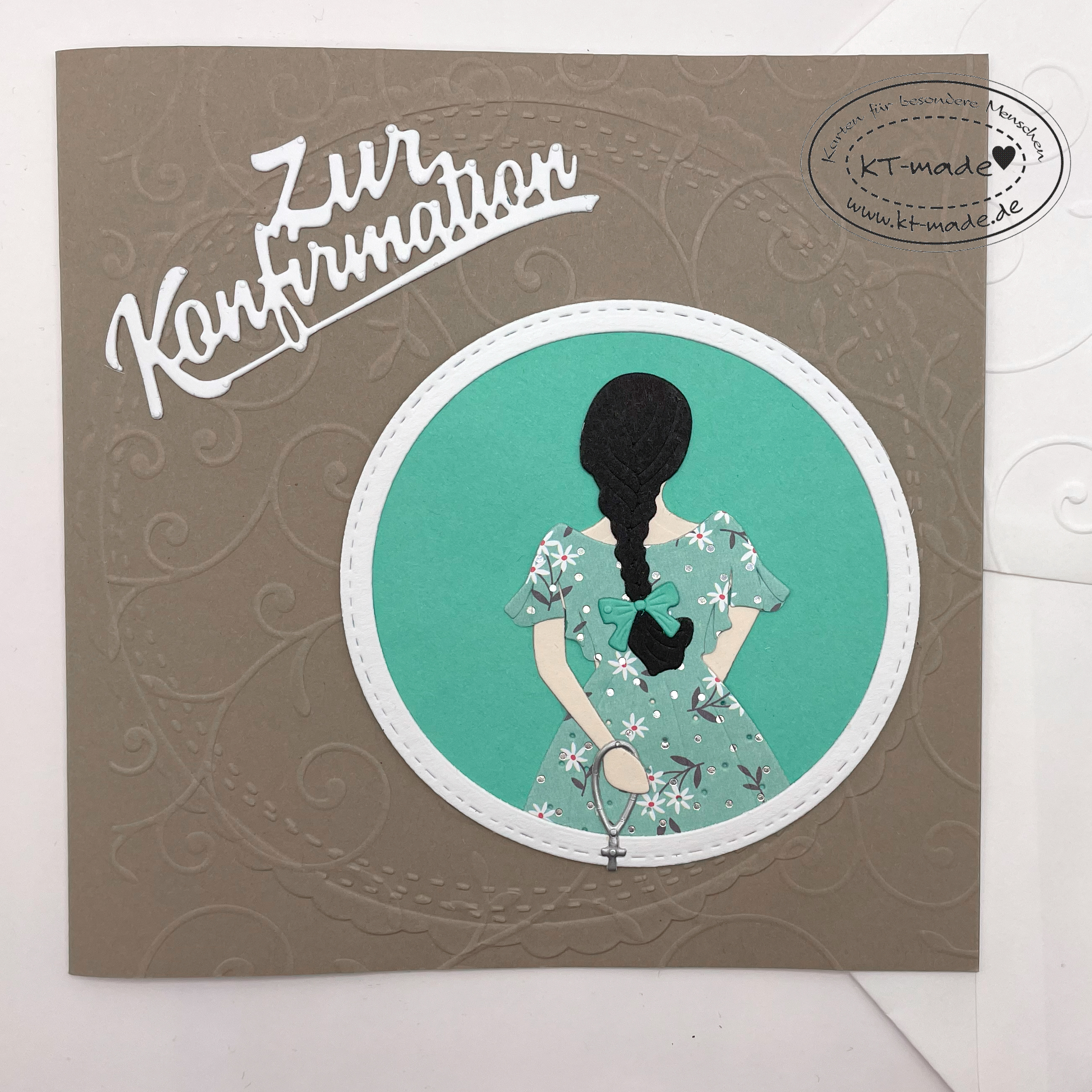 Karte zur Konfirmation für Mädchen