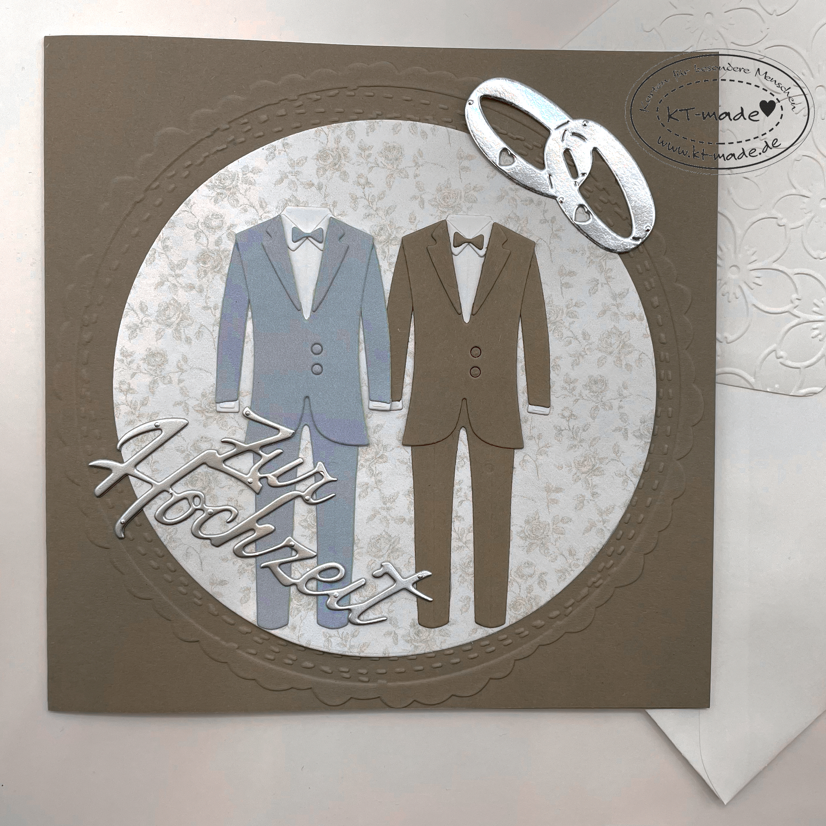 Hochzeitskarte Männer zweifarbig