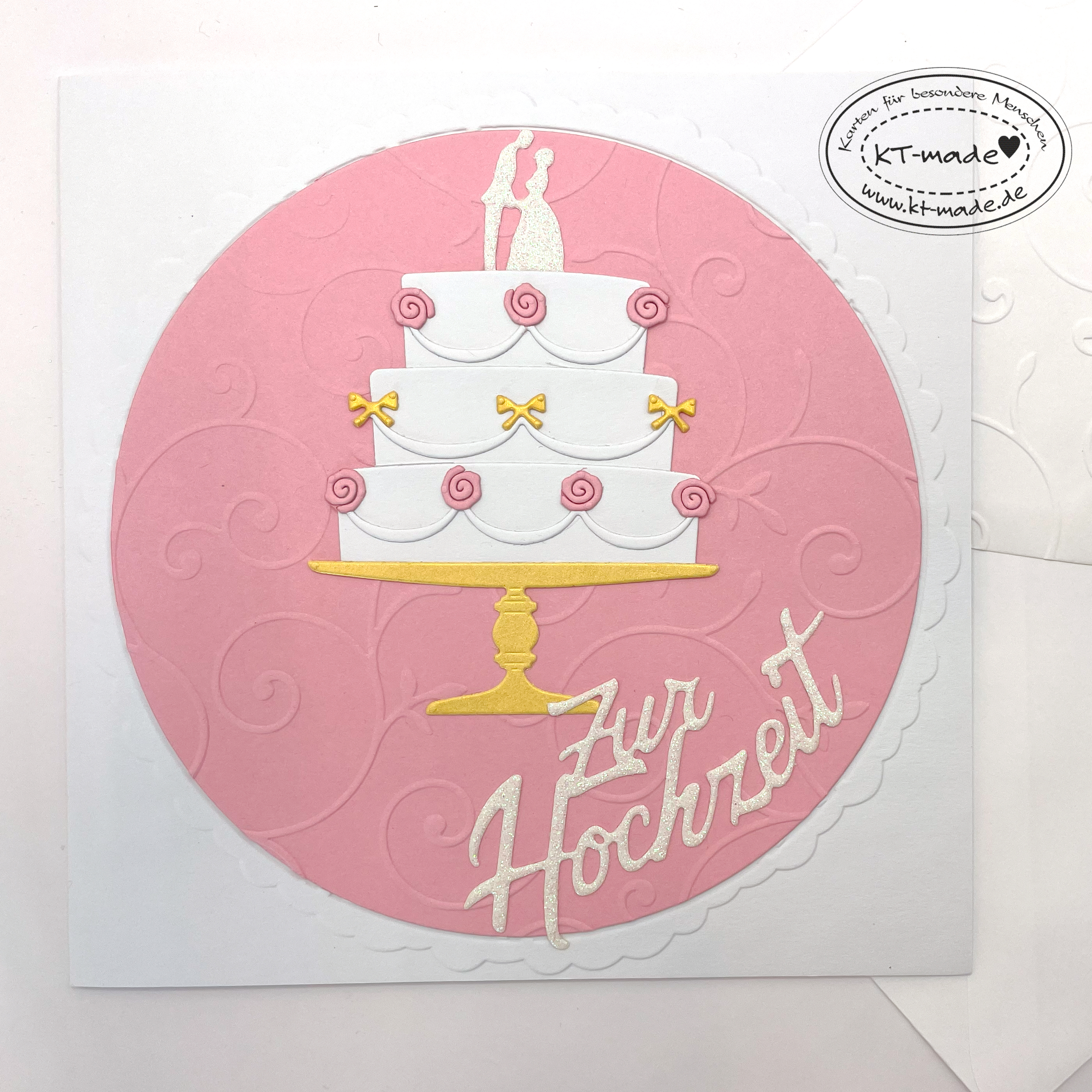 Hochzeitskarte mit Hochzeitstorte