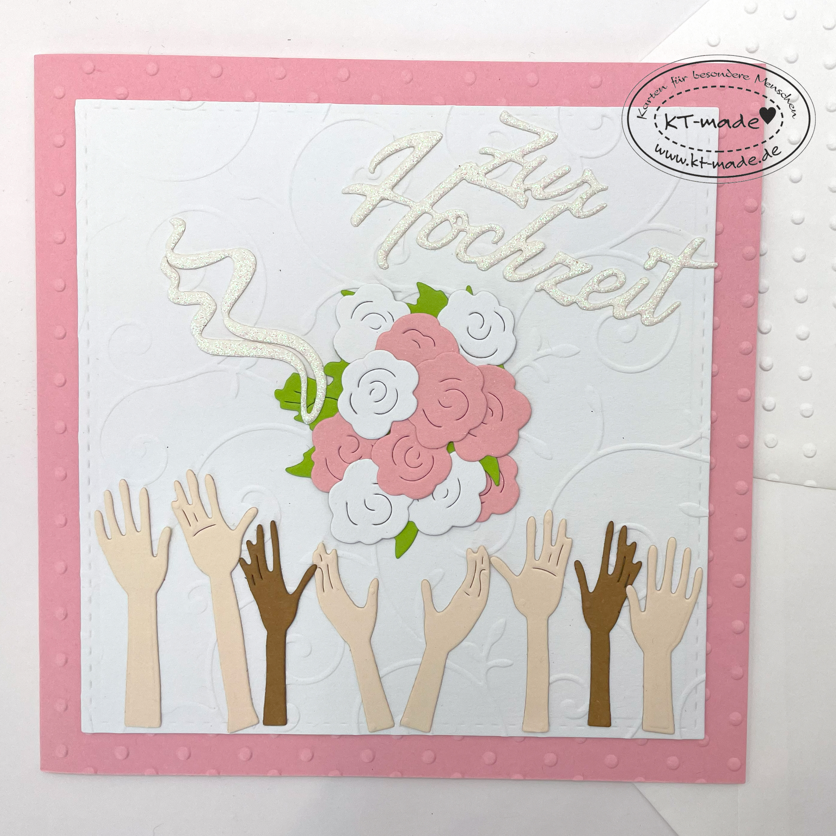 Hochzeitskarte mit Brautstrauß
