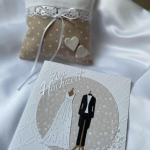 vintage Hochzeitskarte in weiß