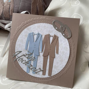 Hochzeitskarte Männer zweifarbig