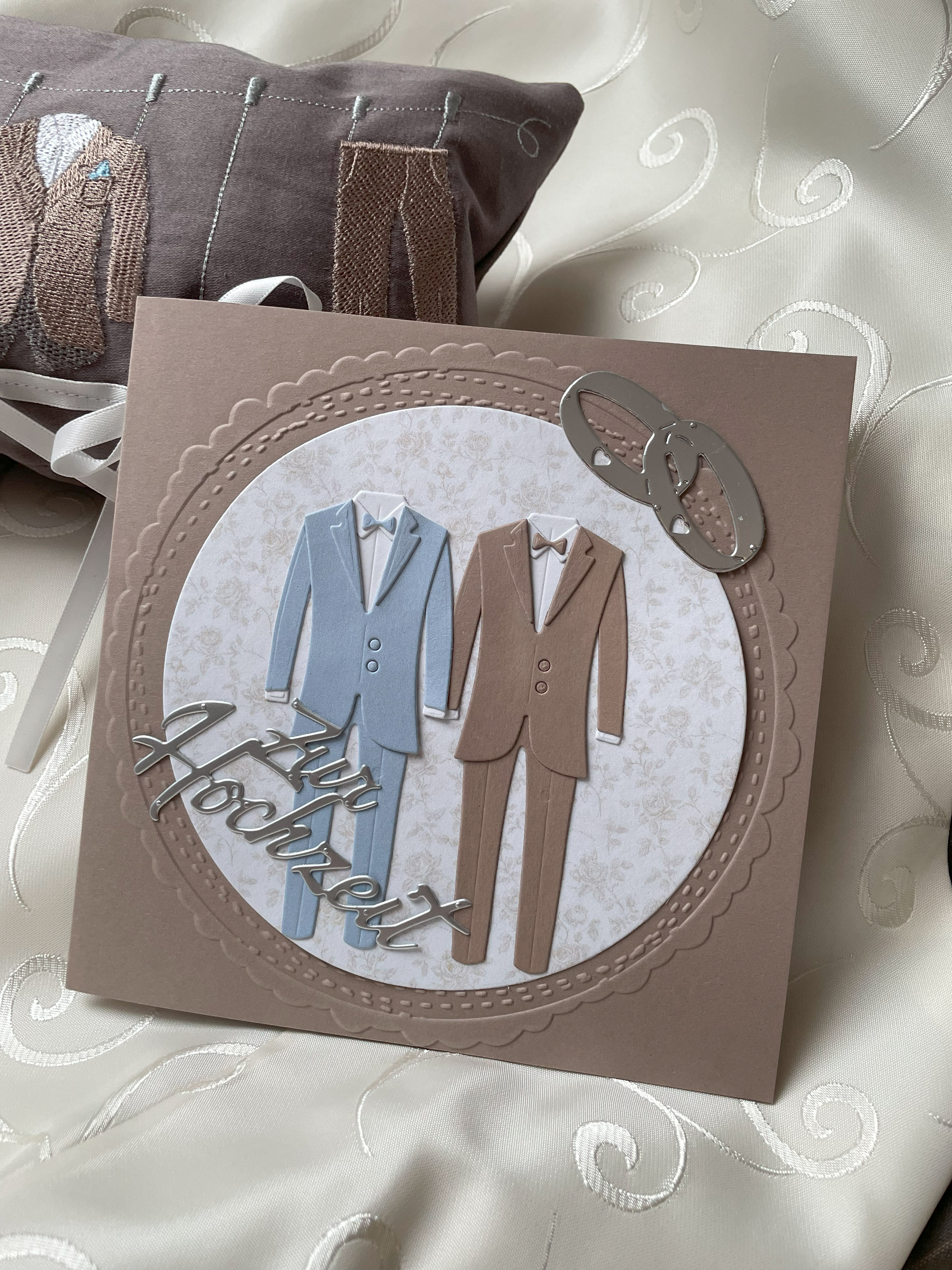 Hochzeitskarte Männer zweifarbig
