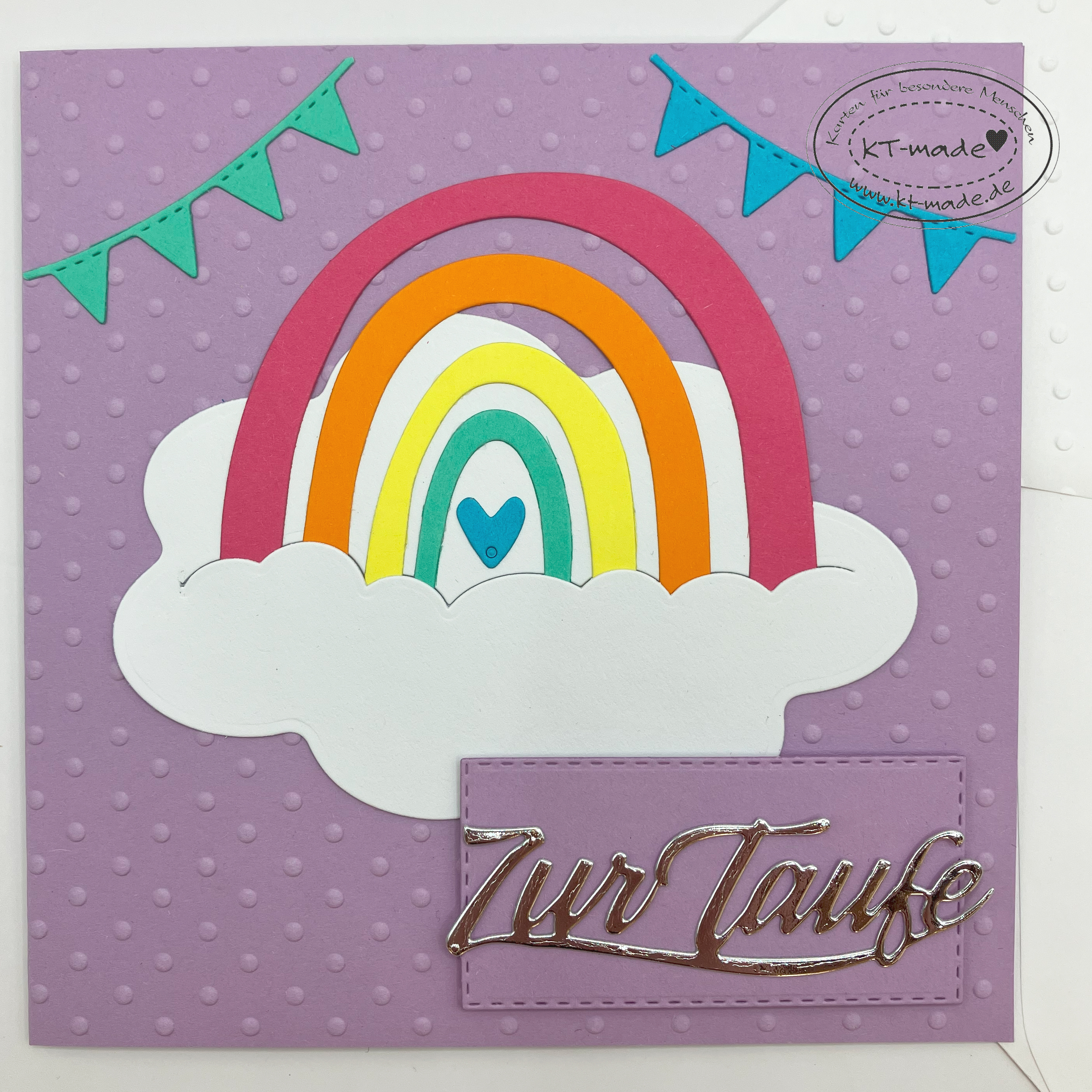 Taufkarte mit Regenbogen